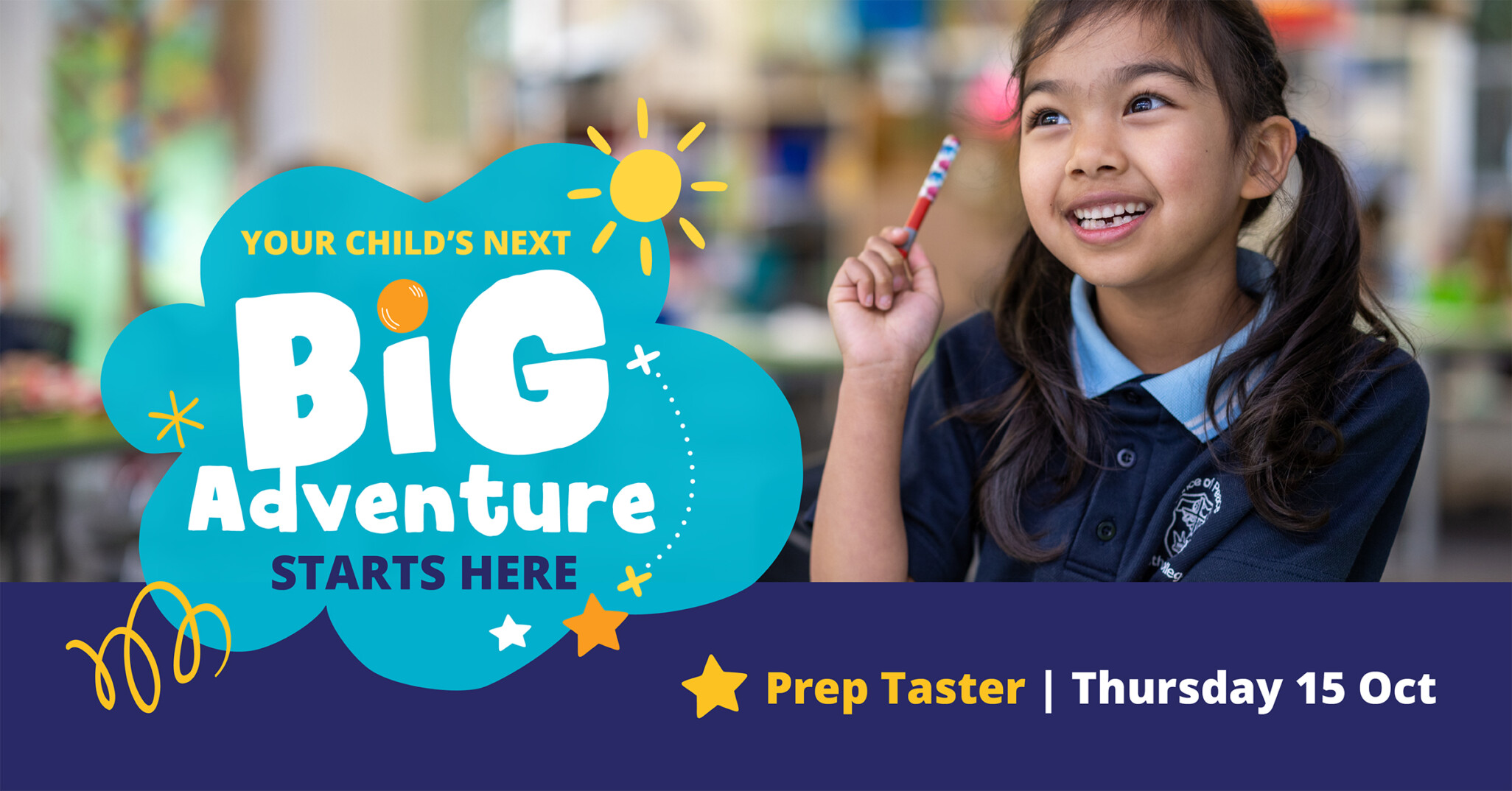 POPLC-Prep-Taster-Hero-Desktop-2400x1256 Your child's next big adventure starts here. Prep Taster, Thursday 15 October.